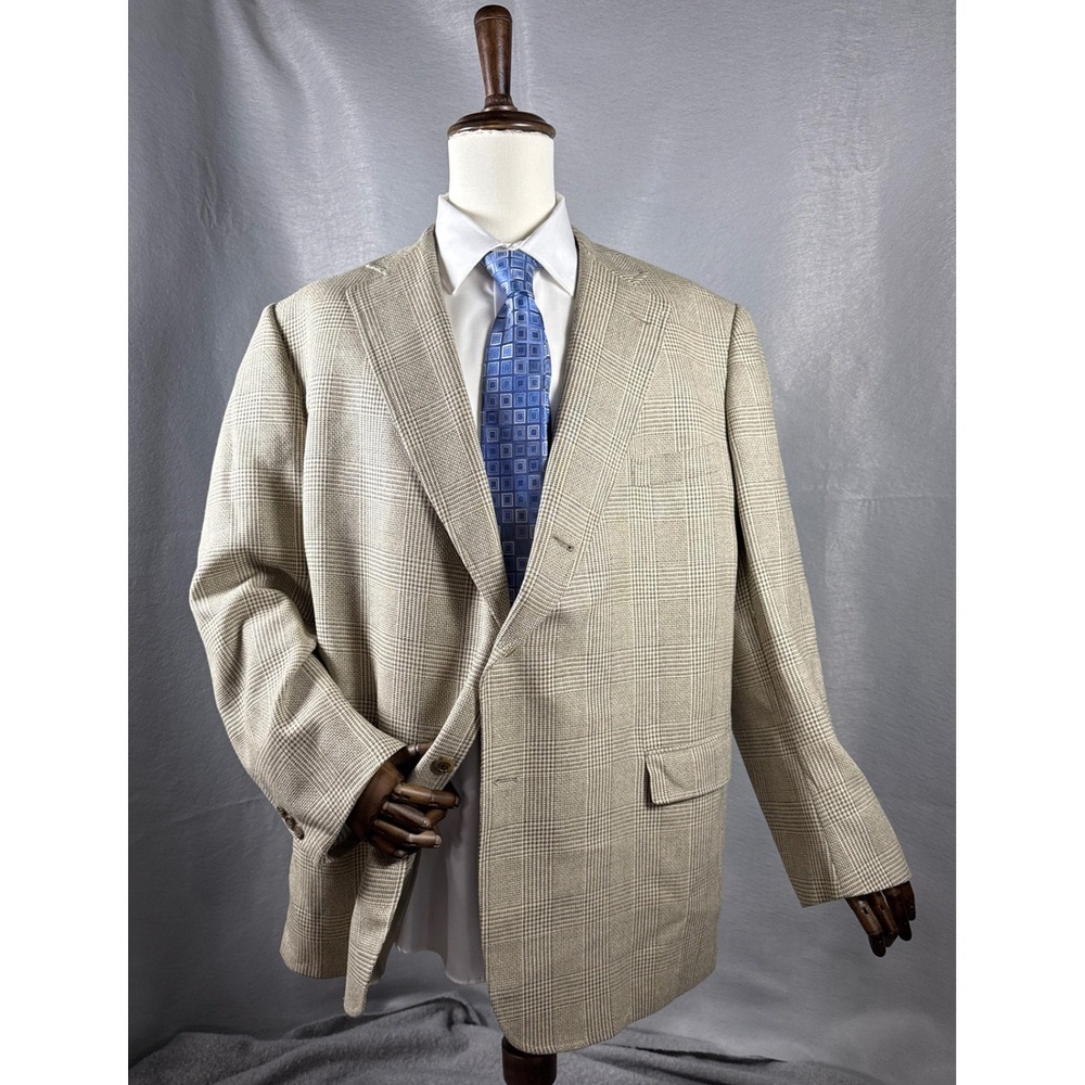 Vintage Southwick Plaid Blazer Suit Jacket Sport Coat Made In USA Men 48 R Stain